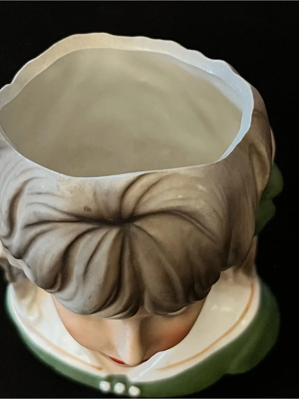 Vintage Inarco Teen Girl Head Planter Vase blonde green dress (Model #T-1962)